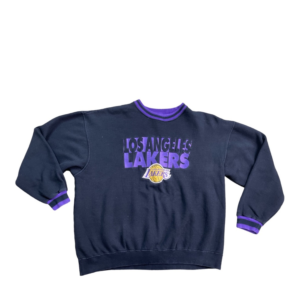 Vintage LA Los Angeles Lakers Pro Player Crewneck Embroidered Adult Large